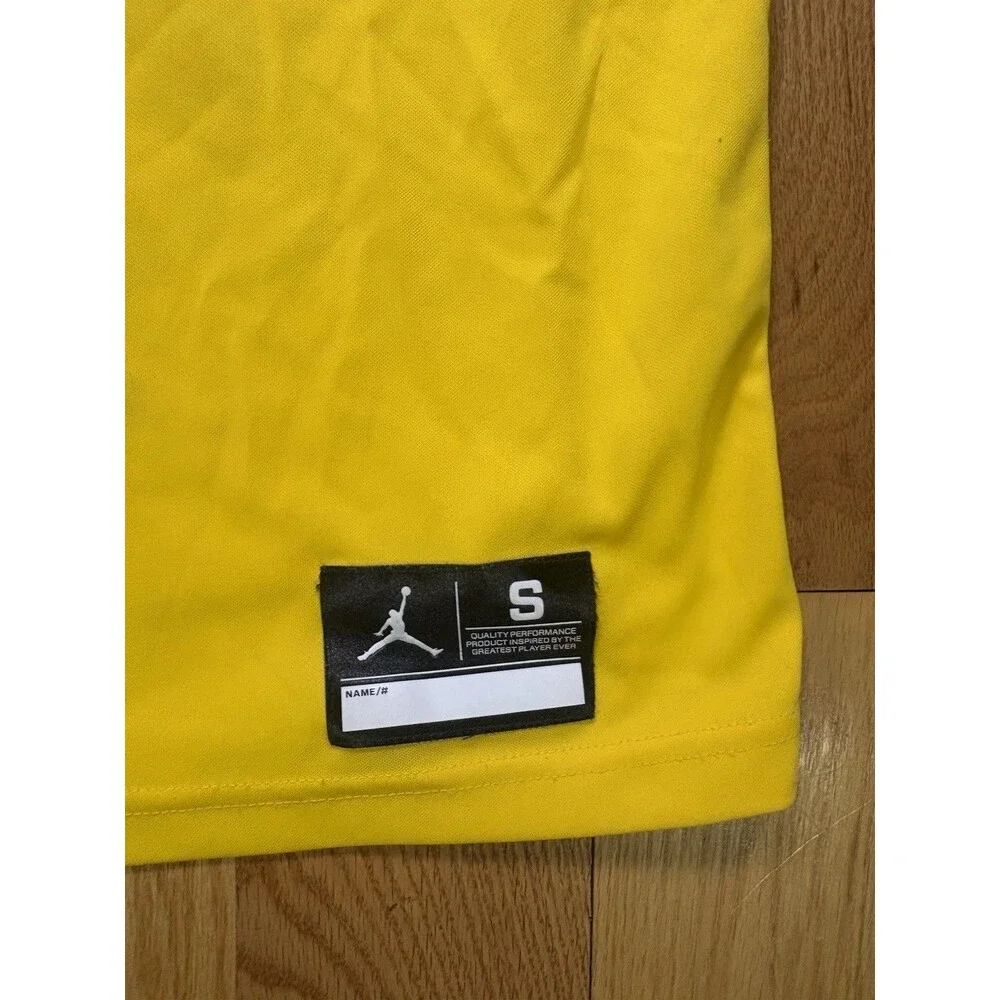 Nike Jordan Team Michigan Wolverines Game Football Jersey #4 Yellow Mens Small